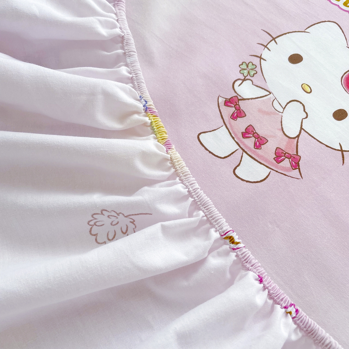 91家纺网 家纺一手货源 找家纺 浩诚2025新款三丽欧专版花型全棉纯棉床笠 霓虹