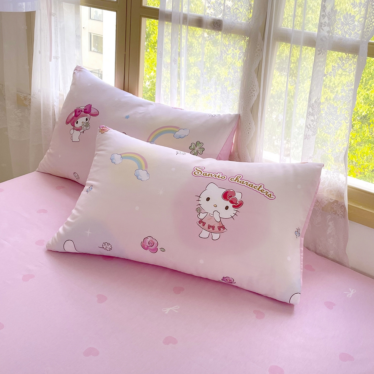 91家纺网 家纺一手货源 找家纺 浩诚2025新款三丽欧专版花型全棉纯棉床笠 霓虹