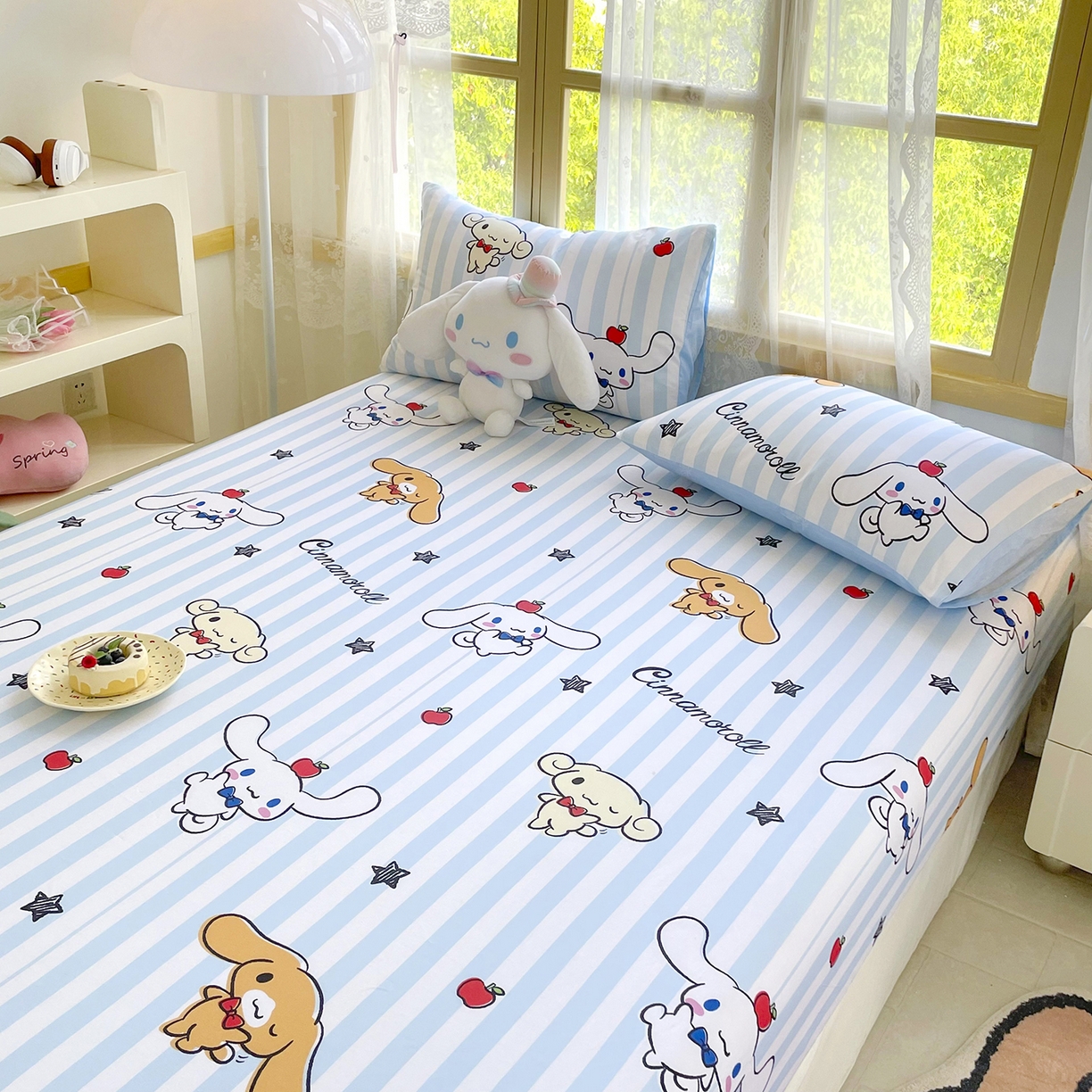 91家纺网 家纺一手货源 找家纺 浩诚2025新款三丽欧专版花型全棉纯棉床笠 肉桂