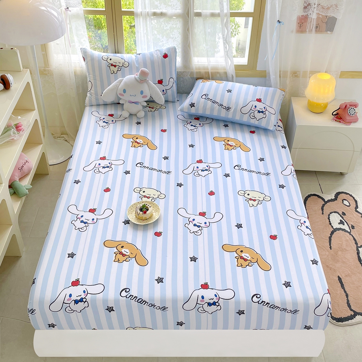 91家纺网 家纺一手货源 找家纺 浩诚2025新款三丽欧专版花型全棉纯棉床笠 肉桂