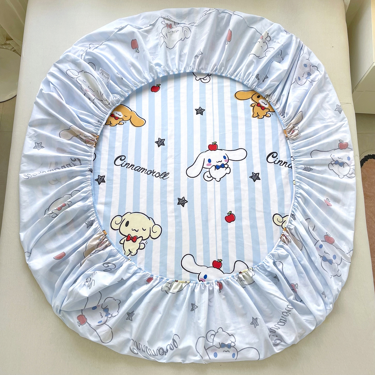 91家纺网 家纺一手货源 找家纺 浩诚2025新款三丽欧专版花型全棉纯棉床笠 肉桂