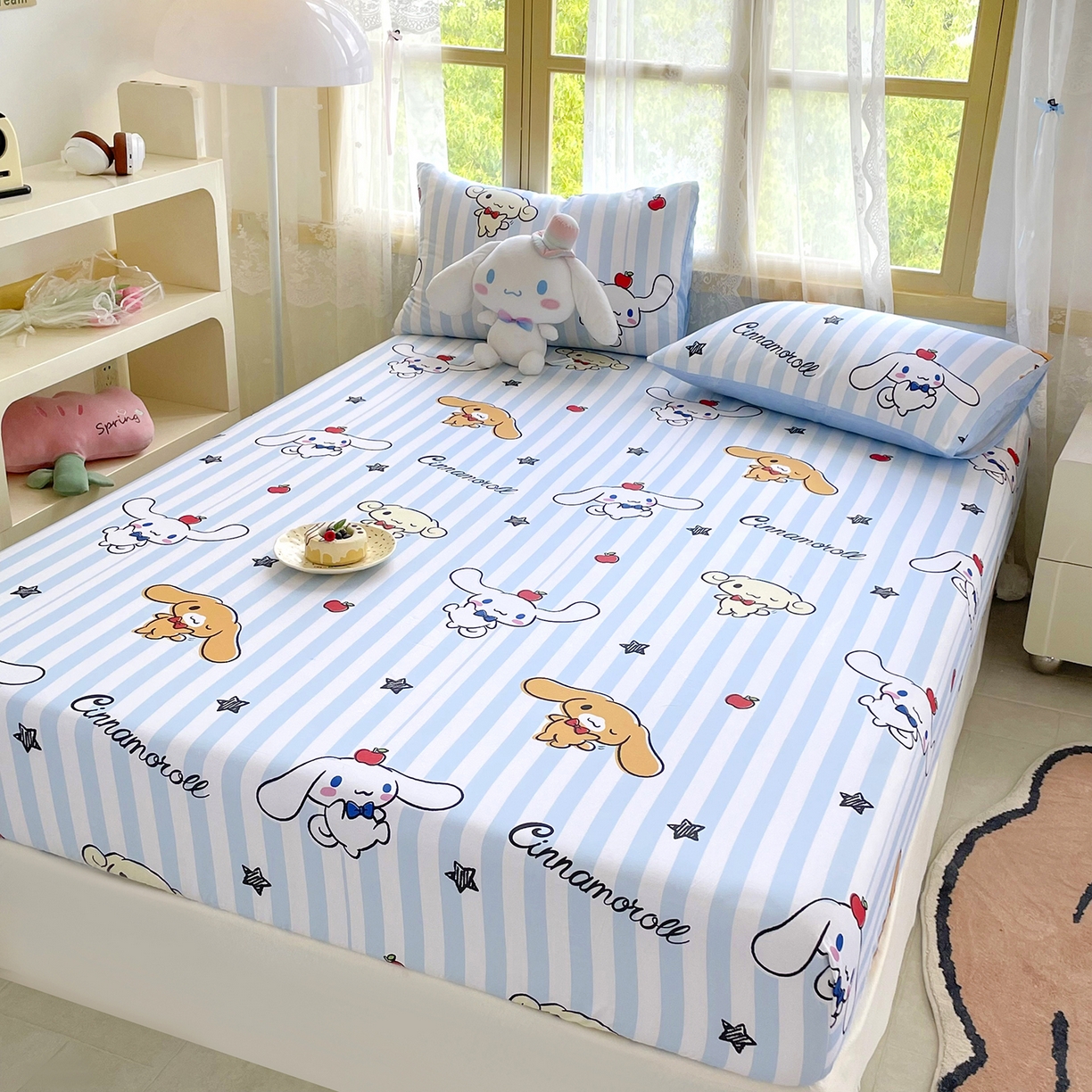 91家纺网 家纺一手货源 找家纺 浩诚2025新款三丽欧专版花型全棉纯棉床笠 肉桂