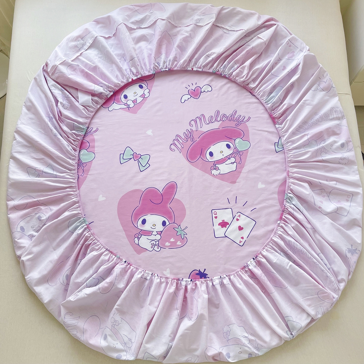 91家纺网 家纺一手货源 找家纺 浩诚2025新款三丽欧专版花型全棉纯棉床笠 甜莓