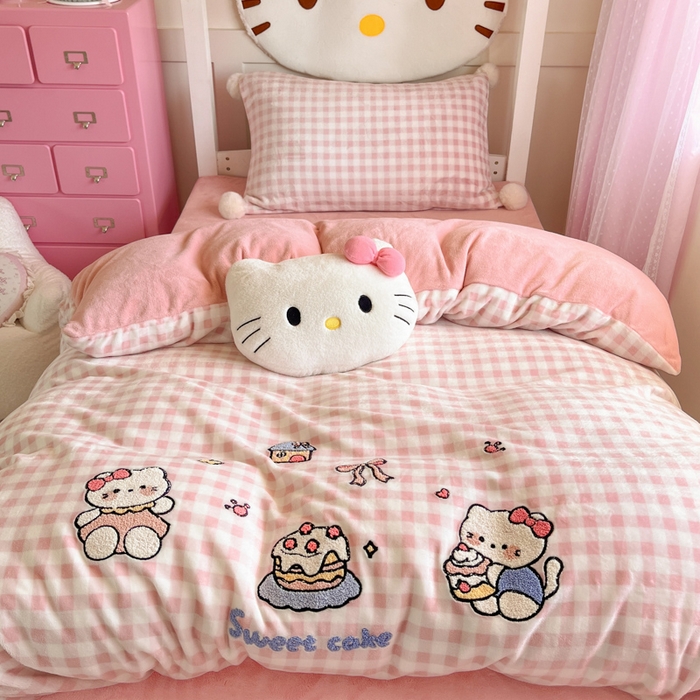 91家纺网 家纺一手货源 找家纺 （总）川悦生活 2025新款绣花牛奶绒毛巾绣四件套-小床