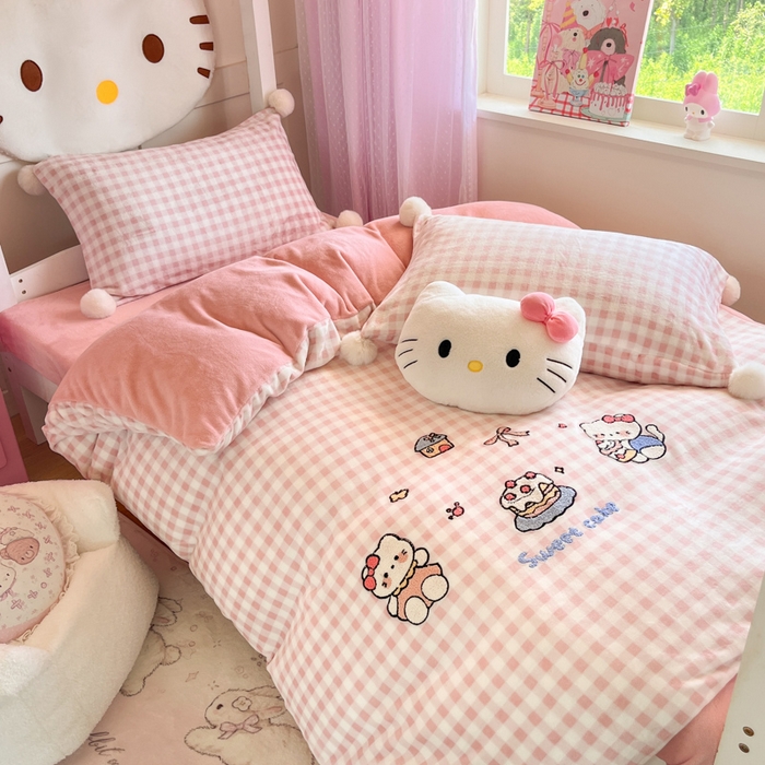 91家纺网 家纺一手货源 找家纺 （总）川悦生活 2025新款绣花牛奶绒毛巾绣四件套-小床