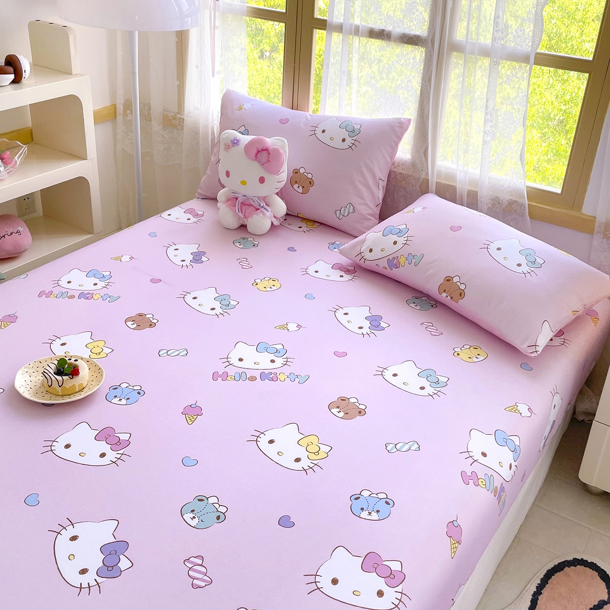 91家纺网 家纺一手货源 找家纺 浩诚2025新款三丽欧专版花型全棉纯棉床笠 甜梦