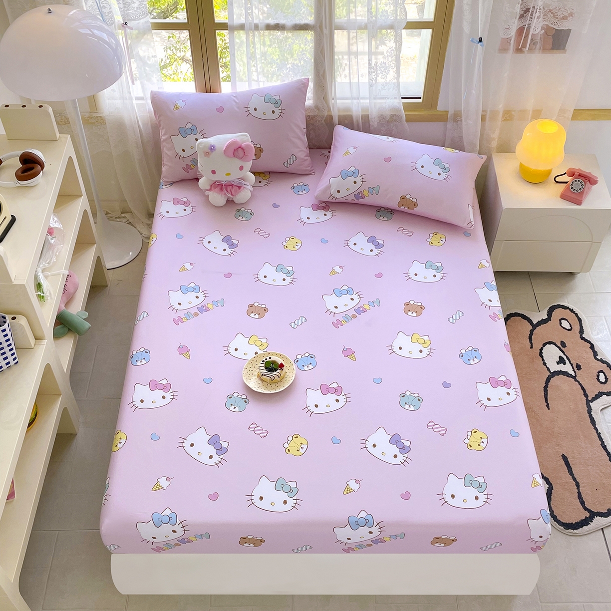 91家纺网 家纺一手货源 找家纺 浩诚2025新款三丽欧专版花型全棉纯棉床笠 甜梦