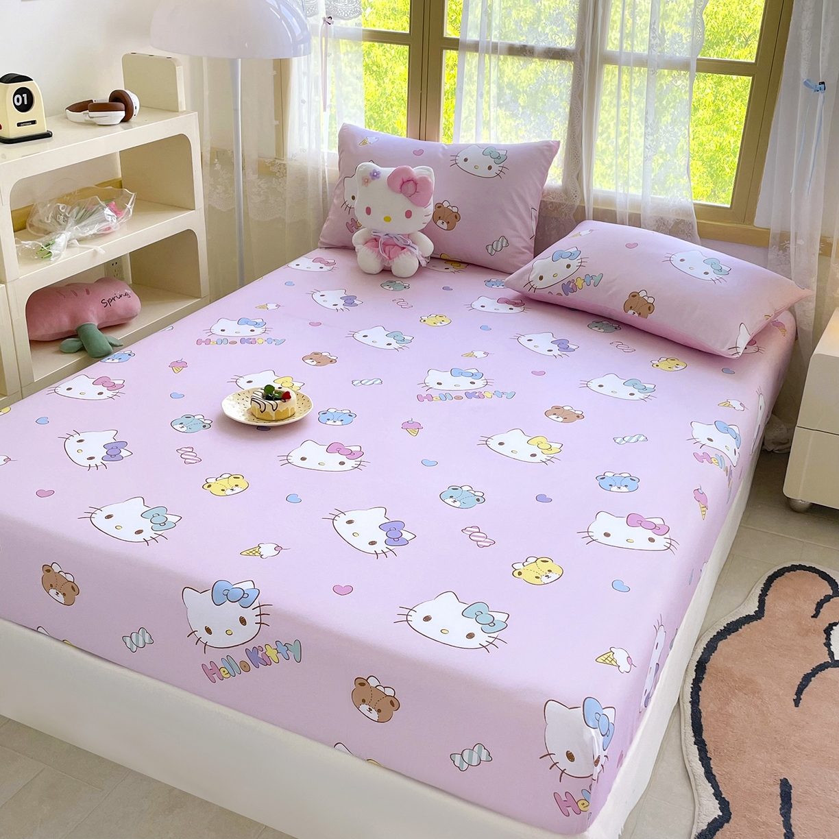 91家纺网 家纺一手货源 找家纺 浩诚2025新款三丽欧专版花型全棉纯棉床笠 甜梦