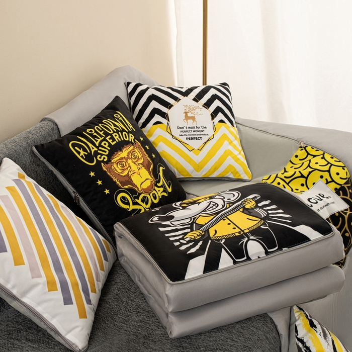 91家纺网 家纺一手货源 找家纺 新奇异 2025新款北欧风仿超柔抱枕 （支持定制）被 组合图仅供展示