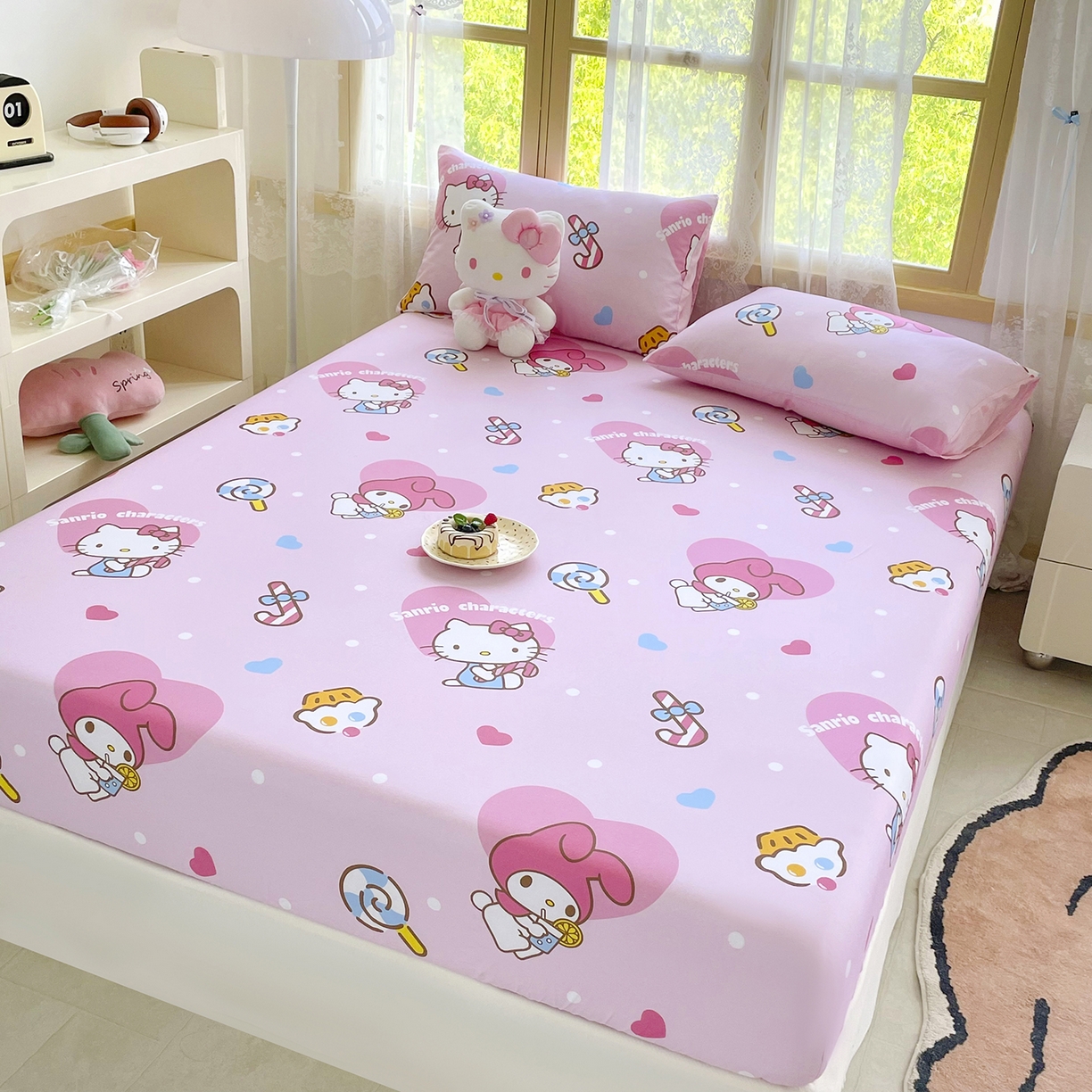 91家纺网 家纺一手货源 找家纺 浩诚2025新款三丽欧专版花型全棉纯棉床笠 星糖