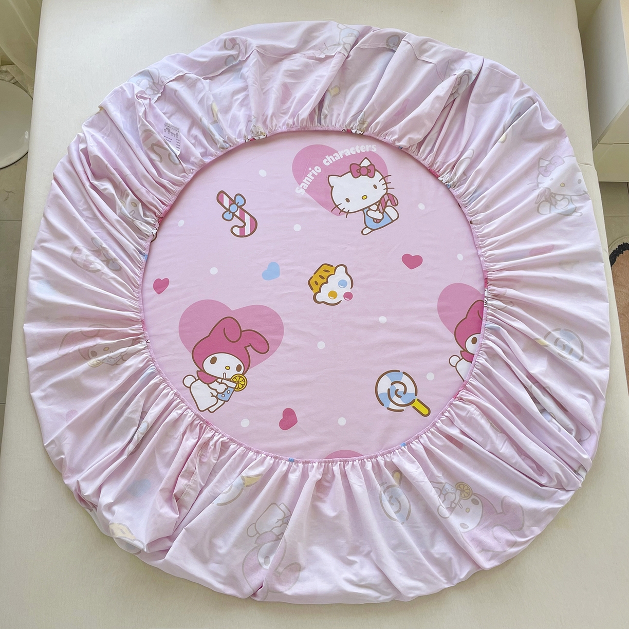 91家纺网 家纺一手货源 找家纺 浩诚2025新款三丽欧专版花型全棉纯棉床笠 星糖