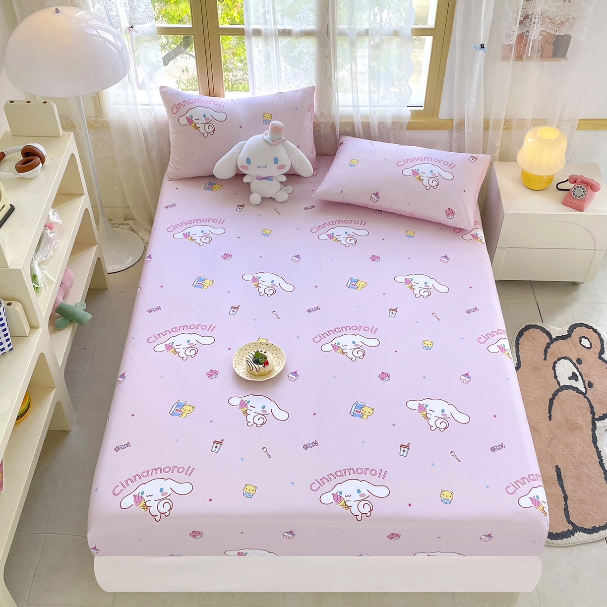 91家纺网 家纺一手货源 找家纺 浩诚2025新款三丽欧专版花型全棉纯棉床笠 云朵