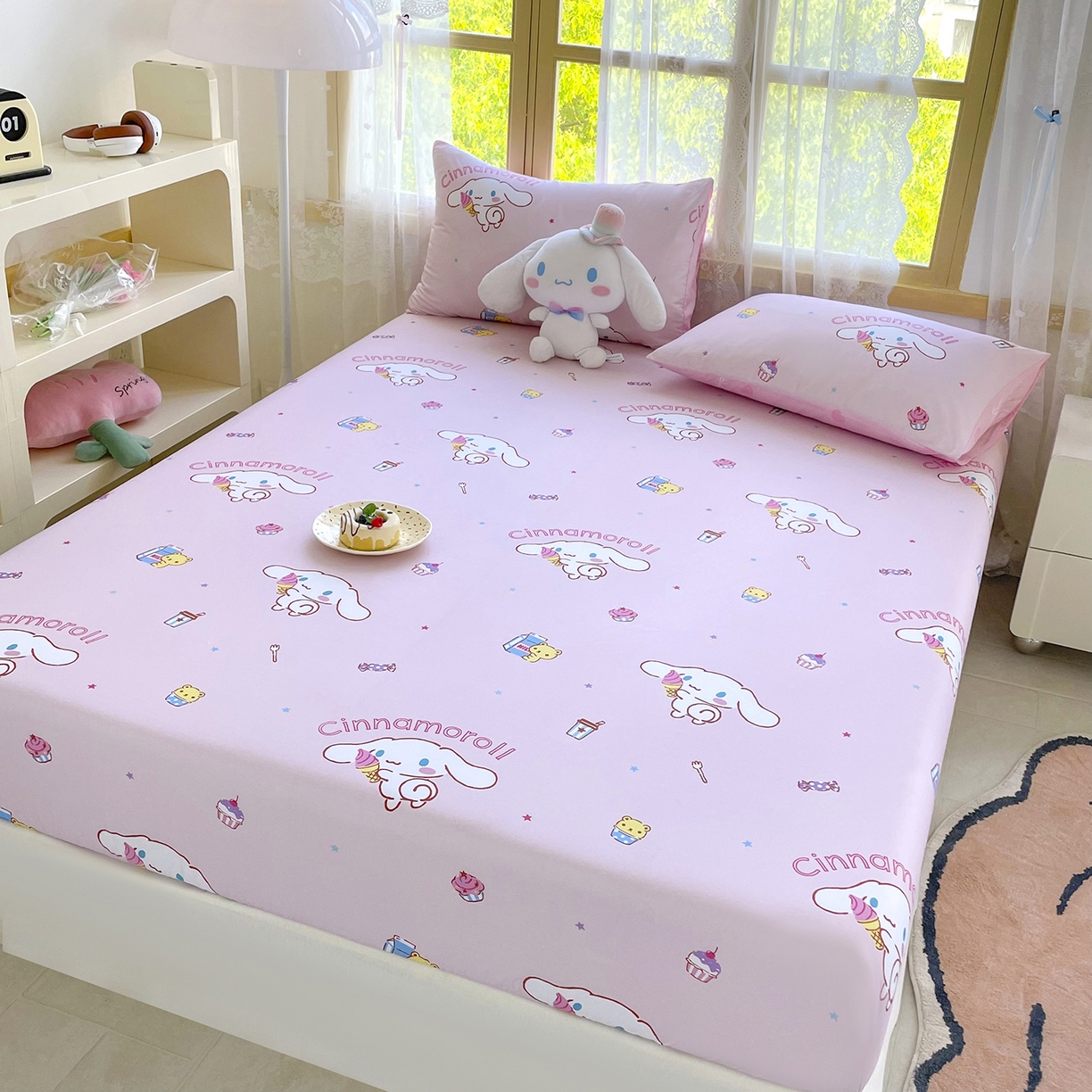 91家纺网 家纺一手货源 找家纺 浩诚2025新款三丽欧专版花型全棉纯棉床笠 云朵