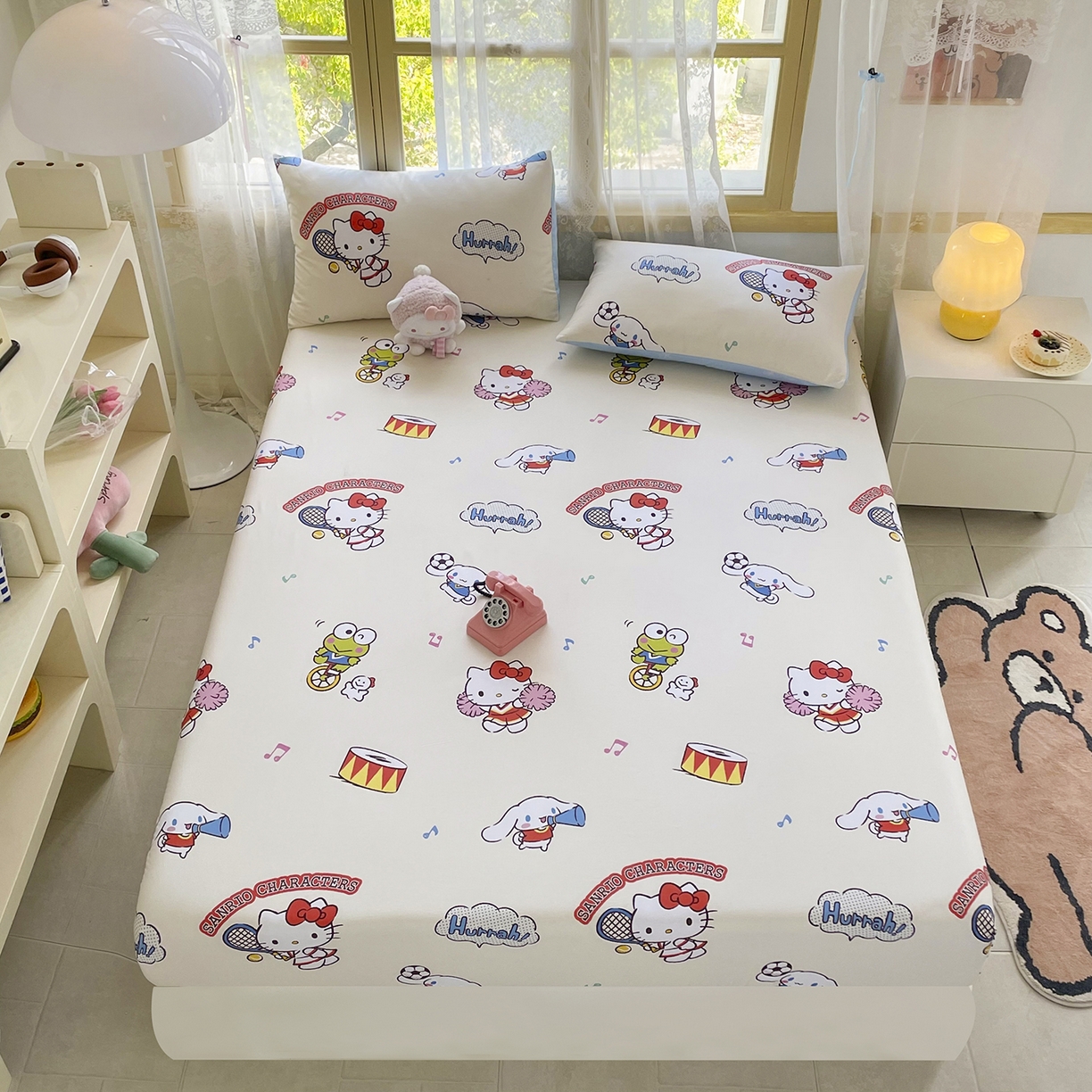 91家纺网 家纺一手货源 找家纺 浩诚2025新款三丽欧专版花型全棉纯棉床笠 运动会