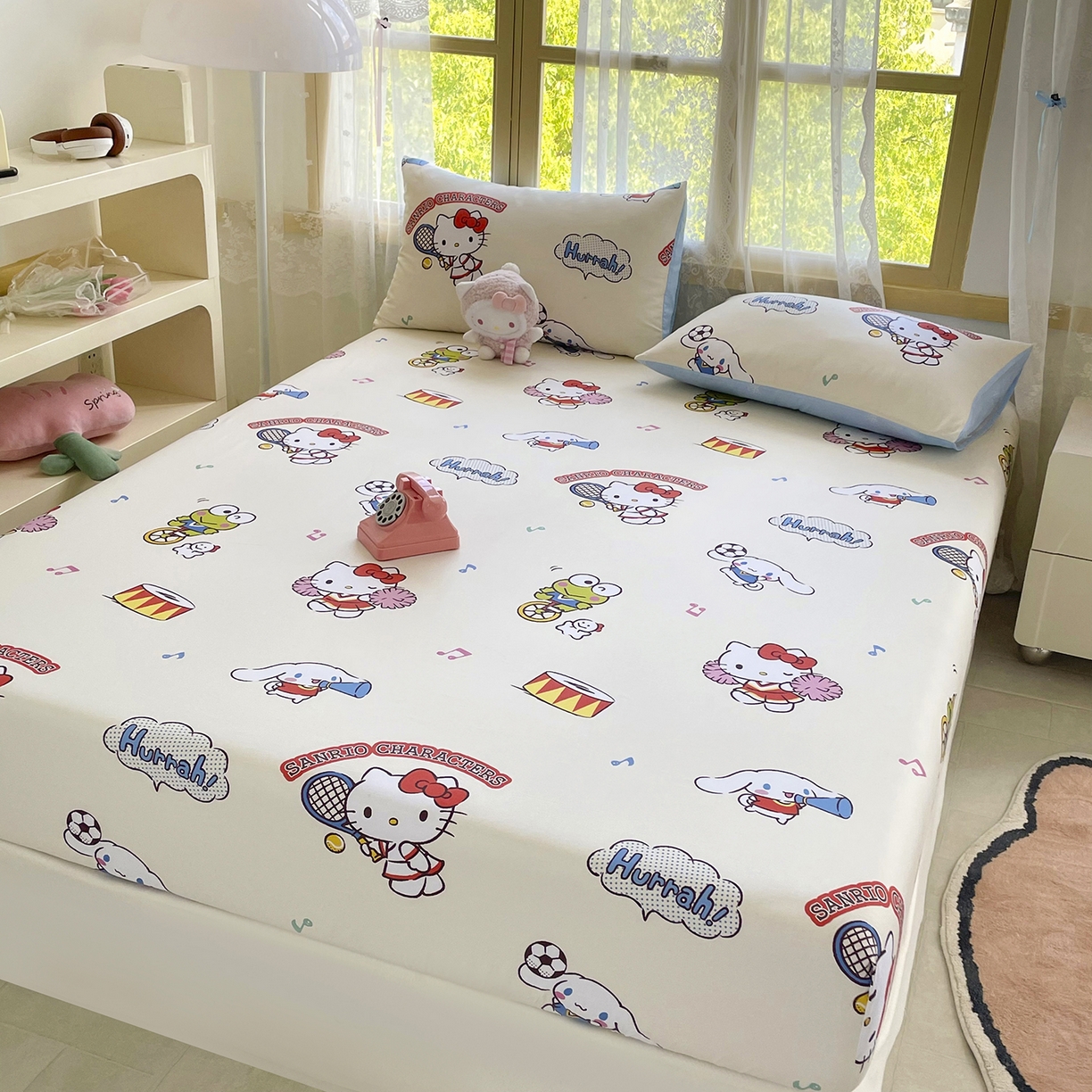 91家纺网 家纺一手货源 找家纺 浩诚2025新款三丽欧专版花型全棉纯棉床笠 运动会