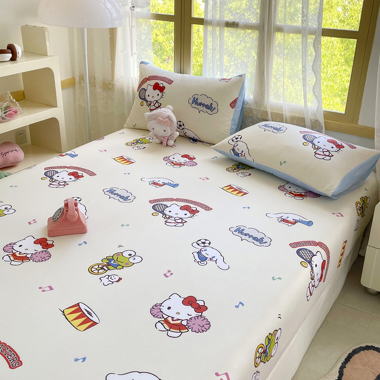 91家纺网 家纺一手货源 找家纺 浩诚2025新款三丽欧专版花型全棉纯棉床笠 运动会