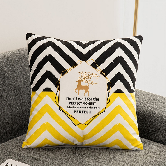 新奇异 2025新款北欧风仿超柔抱枕 （支持定制） 条纹鹿