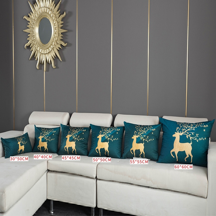 91家纺网 家纺一手货源 找家纺 （总）新奇异 2025新款北欧风仰望鹿抱枕（支持定制）