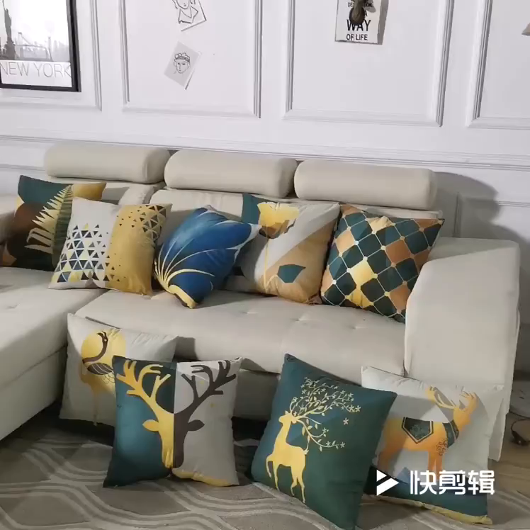 91家纺网 家纺一手货源 找家纺 新奇异 2025新款北欧风仰望鹿抱枕（支持定制） 素玫瑰