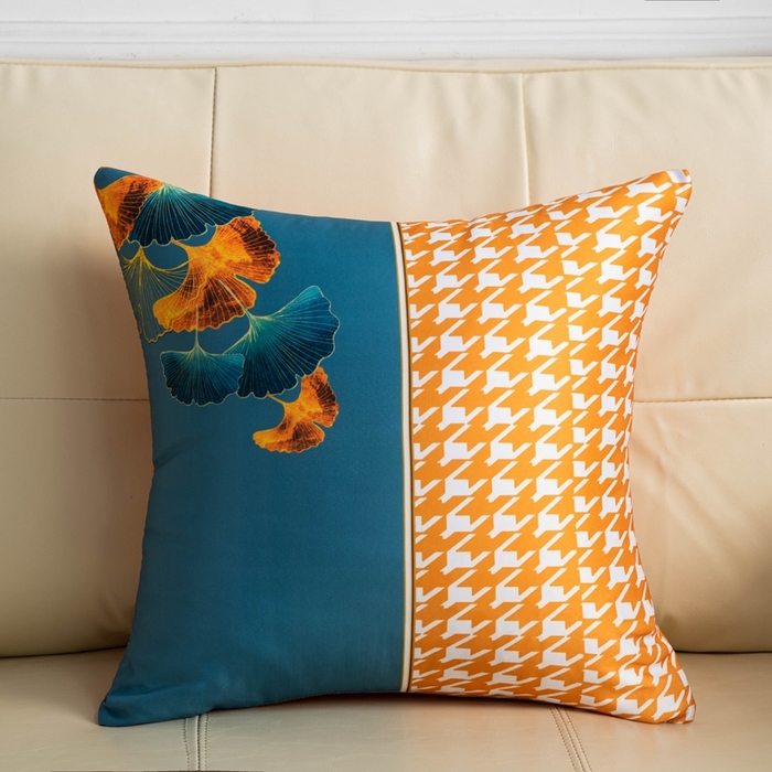 91家纺网 家纺一手货源 找家纺 （总）新奇异 2025新款橙色仿真丝抱枕（支持定制）