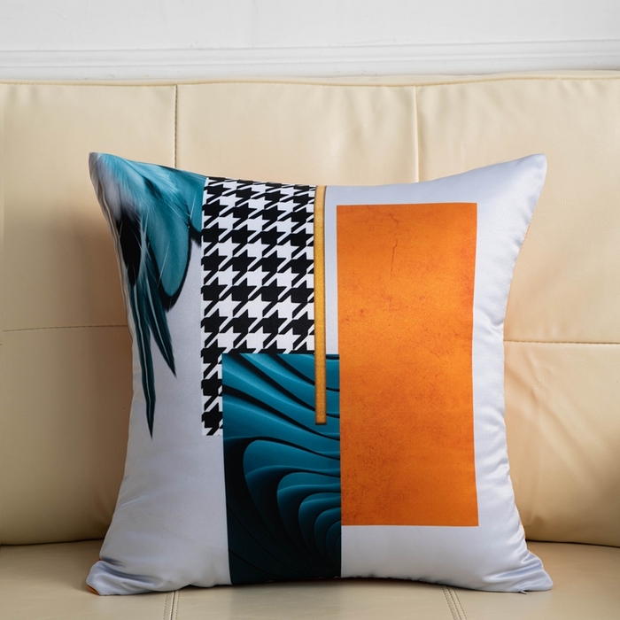 新奇异 2025新款橙色仿真丝抱枕（支持定制） 羽翼已成