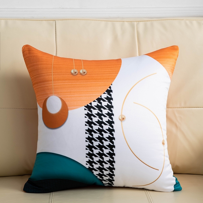 新奇异 2025新款橙色仿真丝抱枕（支持定制） 幸福永恒