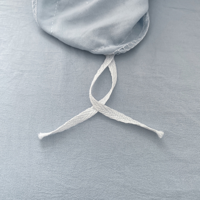 91家纺网 家纺一手货源 找家纺 夜笙家纺 2025新款水洗棉纯色双拼四件套 双拼-白蓝