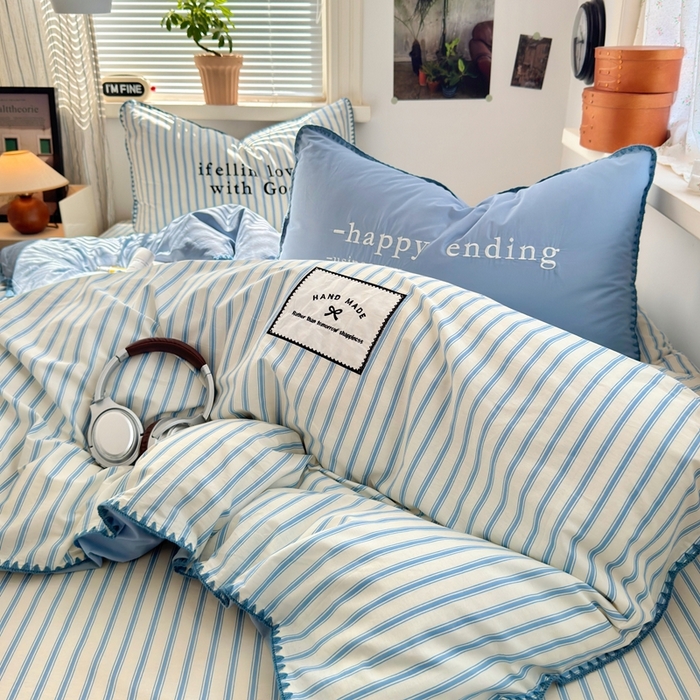 91家纺网 家纺一手货源 找家纺 （总）觅糖家纺 2025新款全棉纯棉三角针刺绣款四件套