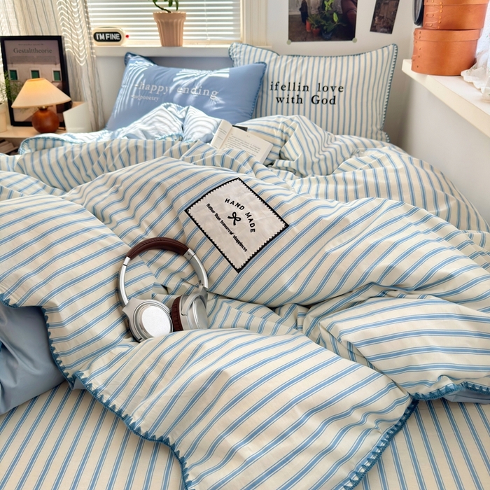 91家纺网 家纺一手货源 找家纺 （总）觅糖家纺 2025新款全棉纯棉三角针刺绣款四件套