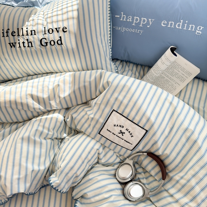 91家纺网 家纺一手货源 找家纺 （总）觅糖家纺 2025新款全棉纯棉三角针刺绣款四件套