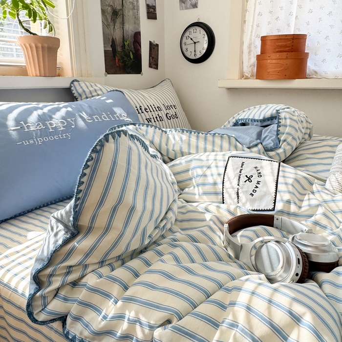 91家纺网 家纺一手货源 找家纺 （总）觅糖家纺 2025新款全棉纯棉三角针刺绣款四件套