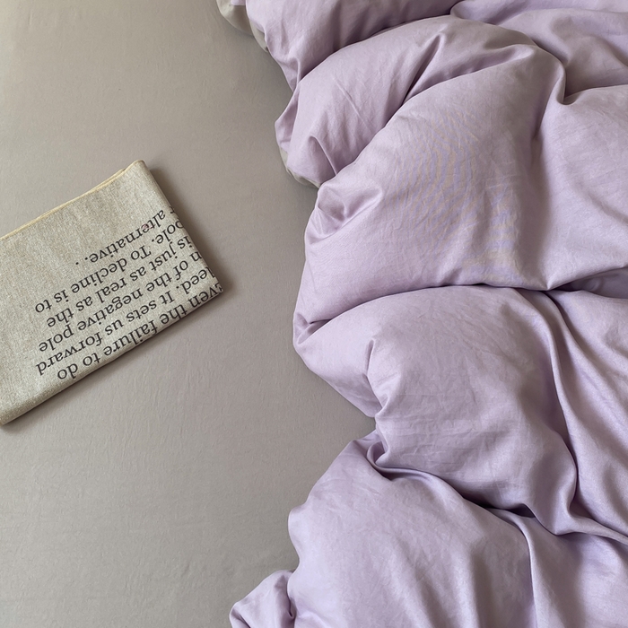 91家纺网 家纺一手货源 找家纺 夜笙家纺 2025新款水洗棉纯色双拼四件套 双拼-芋泥灰