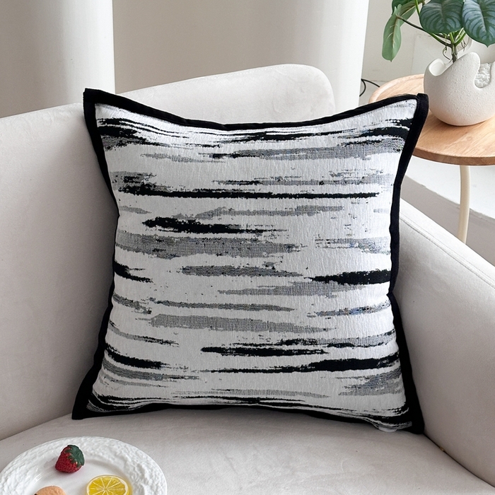 91家纺网 家纺一手货源 找家纺 （总）新奇异 2025新款雪尼尔提花水墨抱枕