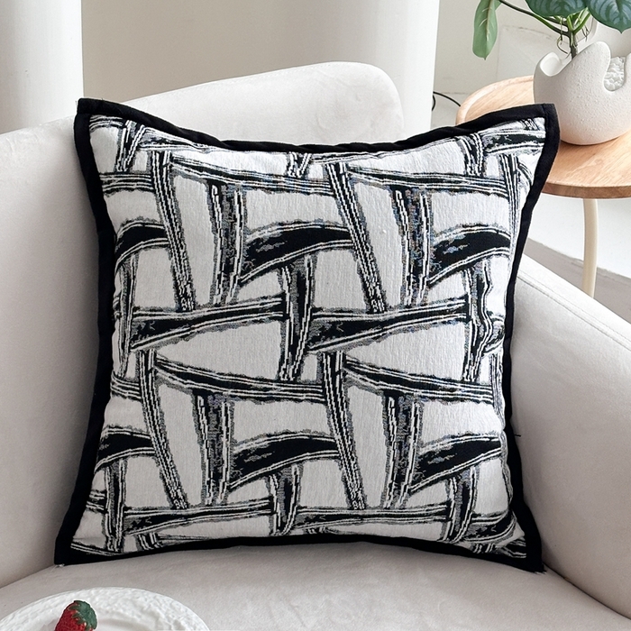 91家纺网 家纺一手货源 找家纺 （总）新奇异 2025新款雪尼尔提花水墨抱枕