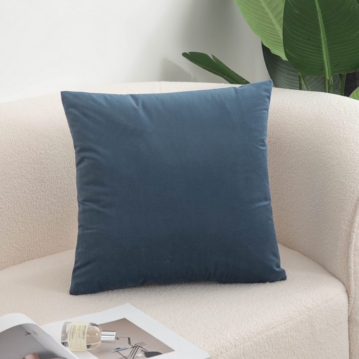 新奇异 2025新款纯色荷兰绒抱枕 （支持定制） 深蓝色