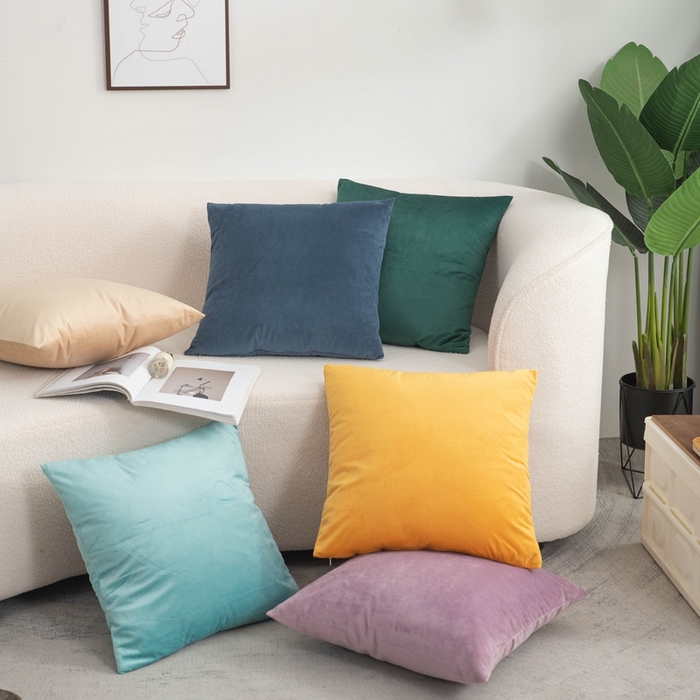 91家纺网 家纺一手货源 找家纺 新奇异 2025新款纯色荷兰绒抱枕 （支持定制） 组合图仅供展示