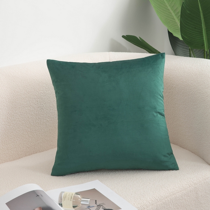 新奇异 2025新款纯色荷兰绒抱枕 （支持定制） 绿色