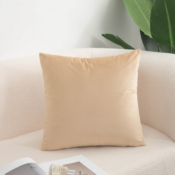 新奇异 2025新款纯色荷兰绒抱枕 （支持定制） 驼色