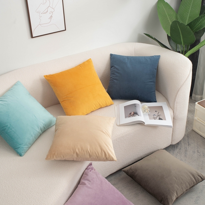 91家纺网 家纺一手货源 找家纺 新奇异 2025新款纯色荷兰绒抱枕 （支持定制） 组合图仅供展示