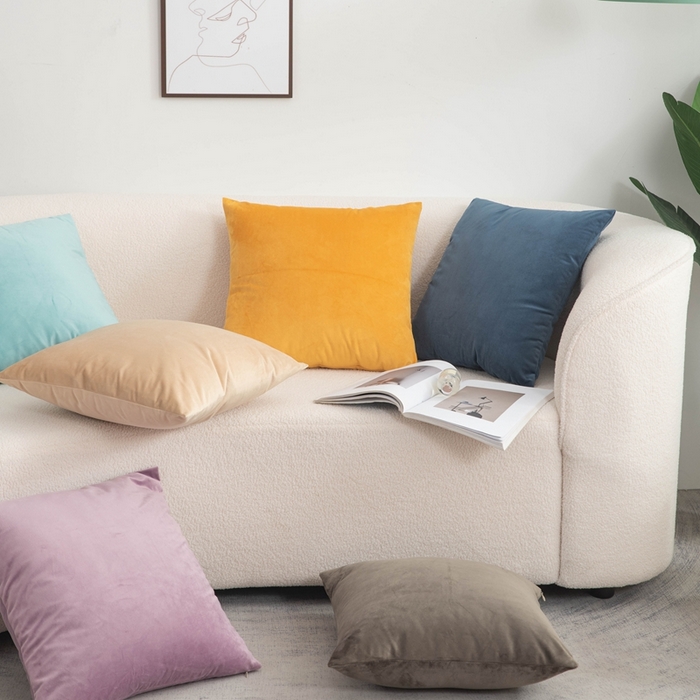 91家纺网 家纺一手货源 找家纺 新奇异 2025新款纯色荷兰绒抱枕 （支持定制） 组合图仅供展示