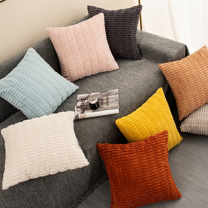 91家纺网 家纺一手货源 找家纺 （总）新奇异 2025新款简约单/双面灯芯绒抱枕麦穗粒系列