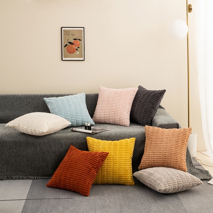 （总）新奇异 2025新款简约单/双面灯芯绒抱枕麦穗粒系列