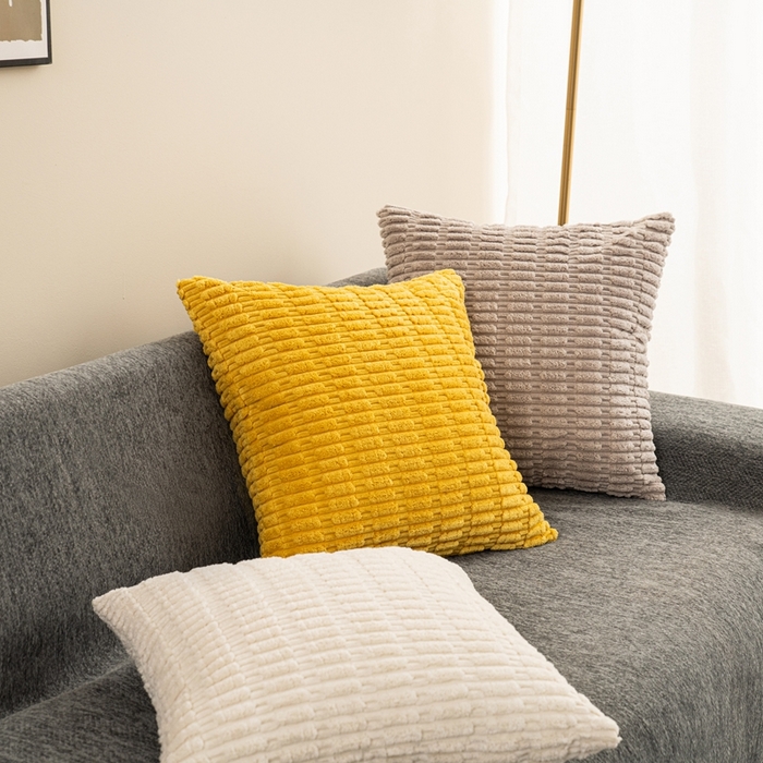 91家纺网 家纺一手货源 找家纺 （总）新奇异 2025新款简约单/双面灯芯绒抱枕麦穗粒系列