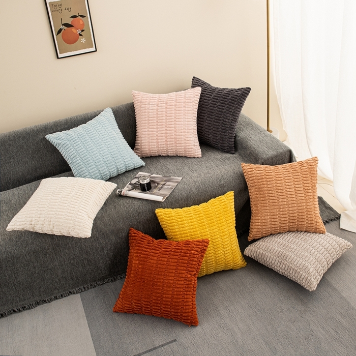 91家纺网 家纺一手货源 找家纺 （总）新奇异 2025新款简约单/双面灯芯绒抱枕麦穗粒系列