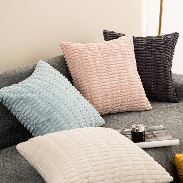 91家纺网 家纺一手货源 找家纺 （总）新奇异 2025新款简约单/双面灯芯绒抱枕麦穗粒系列