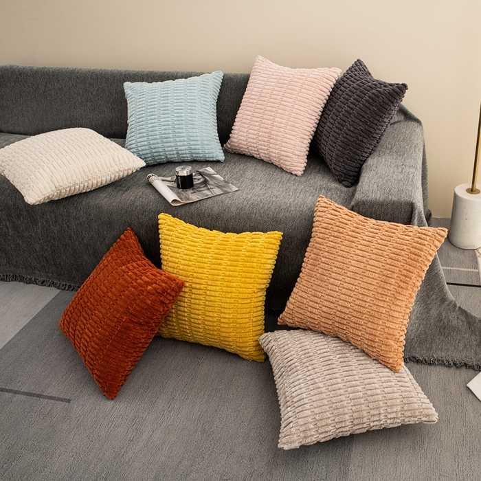 91家纺网 家纺一手货源 找家纺 （总）新奇异 2025新款简约单/双面灯芯绒抱枕麦穗粒系列