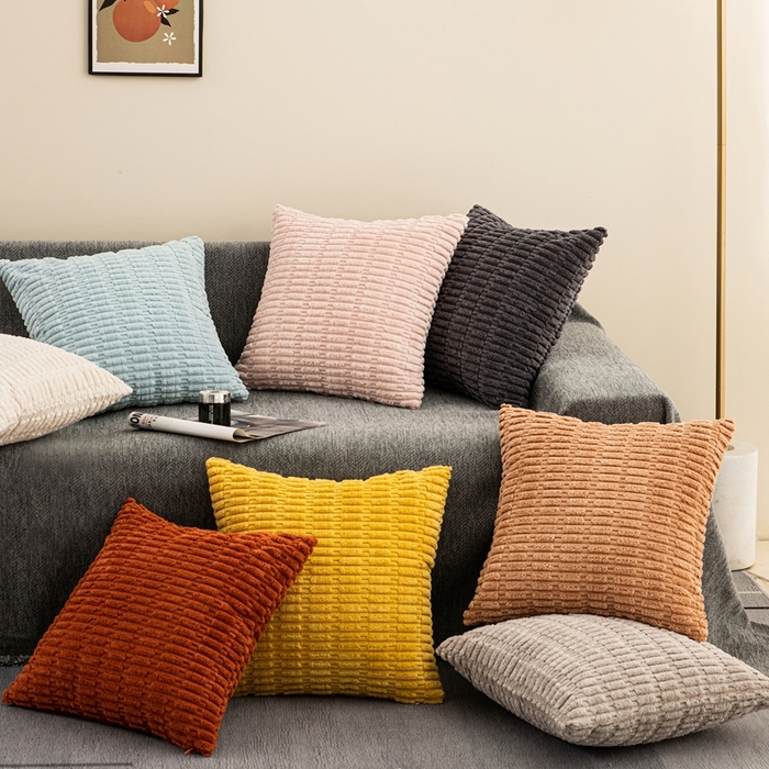 91家纺网 家纺一手货源 找家纺 （总）新奇异 2025新款简约单/双面灯芯绒抱枕麦穗粒系列