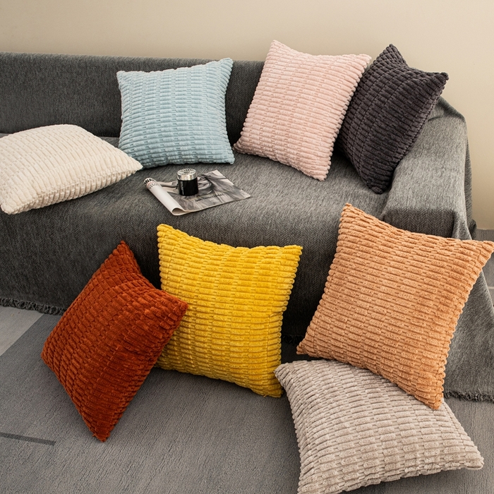 91家纺网 家纺一手货源 找家纺 （总）新奇异 2025新款简约单/双面灯芯绒抱枕麦穗粒系列