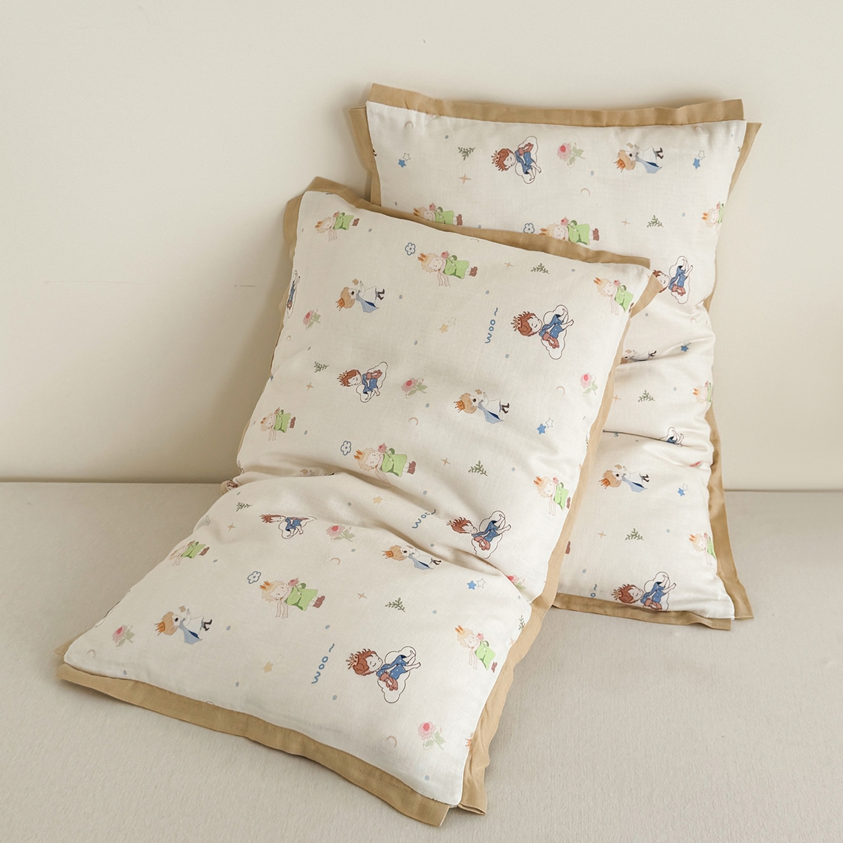 91家纺网 家纺一手货源 找家纺 贵夫人 2025春夏新款卡通儿童100%纯棉花枕 枕头枕芯 小王子40*60cm学生枕1只 /只