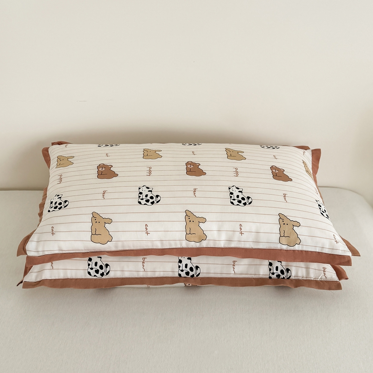 91家纺网 家纺一手货源 找家纺 贵夫人 2025春夏新款卡通儿童100%纯棉花枕 枕头枕芯 动物乐园30*50cm儿童枕2只 /只